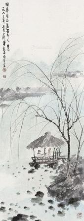 * 山水 立轴 设色纸本