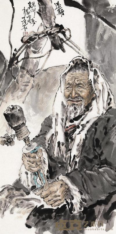  2018年作 远离颠倒梦想 纸本设色 100×50cm