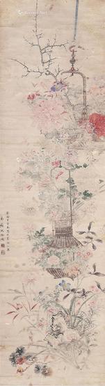  兰花 立轴 设色纸本