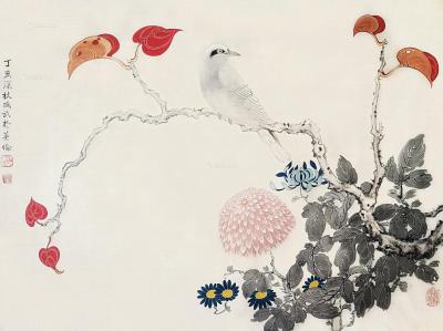  1947年作 花鸟图 绢本设色