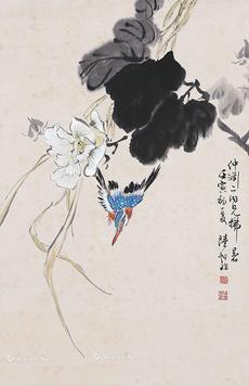 * 花鸟 立轴 设色纸本