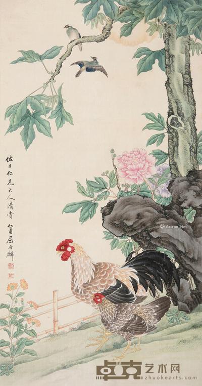  富贵大吉图 立轴 设色绢本 126×66cm