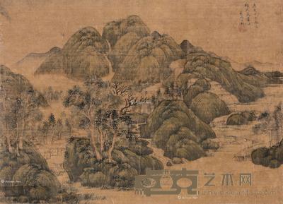  1804年作 山水 立轴 设色绢本 42×58cm