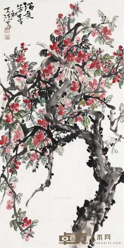  2018年作 满庭芳 纸本设色 100×50cm