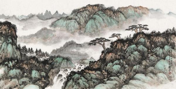  2004年作 青山绿水云当户 纸本设色