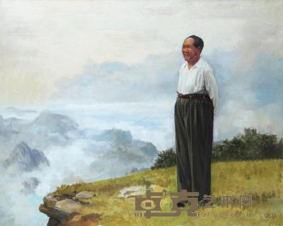  2014年作 望庐山 布面油画 100×80cm