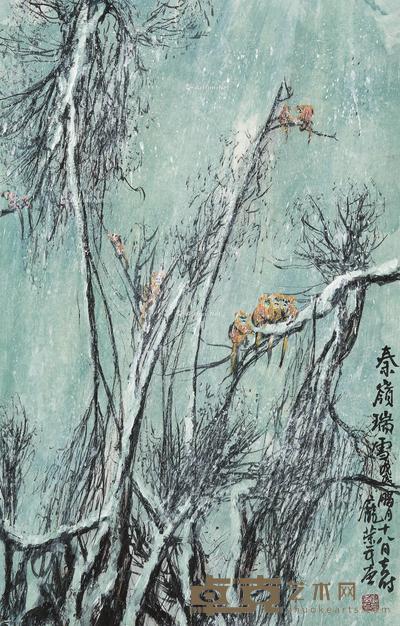 2018年作 秦嶺瑞雪 纸本设色 69×45cm