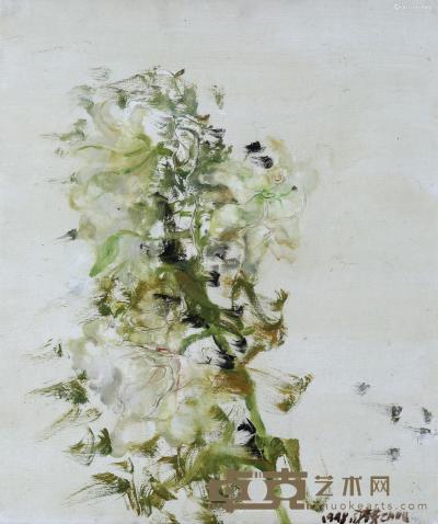  1998年作 风中的百合 布面油画 45×52cm