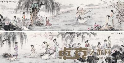  2019年作 游春图 纸本设色 68×526cm