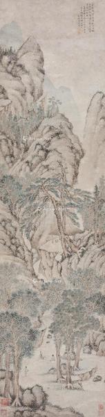  1540年作 松溪清话图 立轴 设色纸本