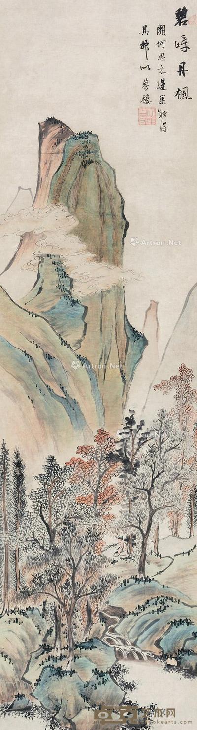  碧嶂丹枫 立轴 设色纸本 173×45cm