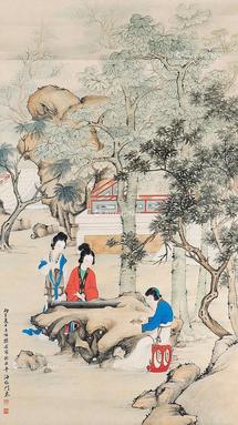  仕女 立轴 纸本