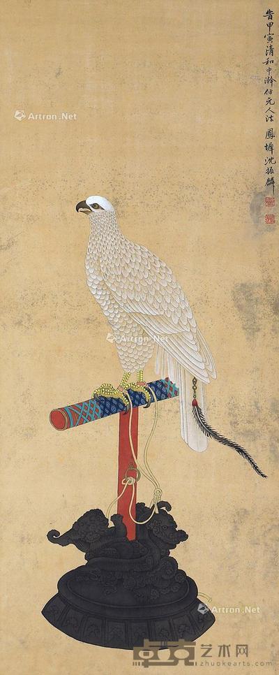  鹰 立轴 绢本 88×36cm