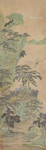  青绿山水 立轴 纸本