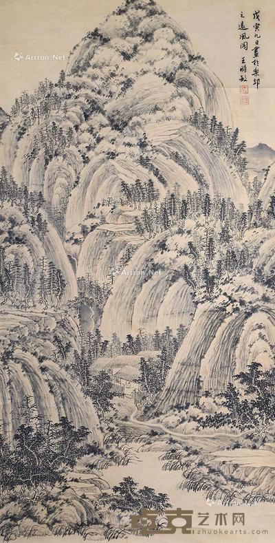  山水 立轴 纸本 135×66cm