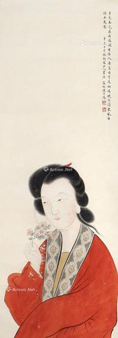  仕女 立轴 纸本