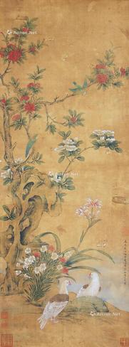  花鸟 立轴 绢本