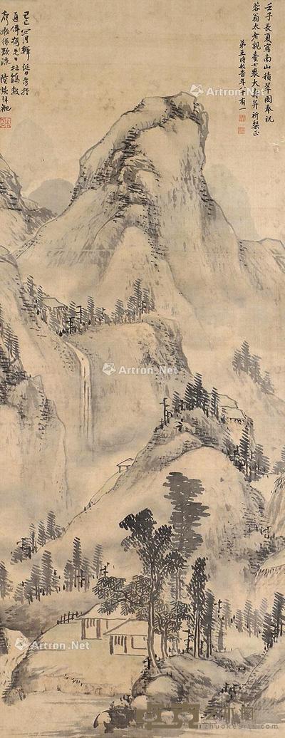  山水 立轴 绢本 113×43cm