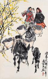  迎春花开 立轴 纸本