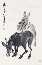  驴 立轴 纸本
