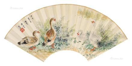  花鸟 扇面 纸本