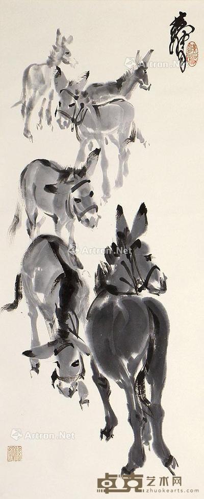 驴 立轴 纸本 81×34cm