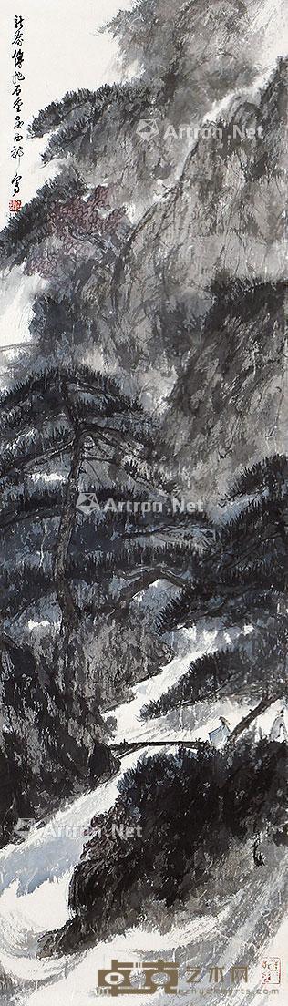  山水 立轴 纸本 103×30cm
