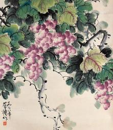 葡萄 立轴 纸本
