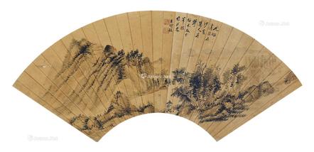  山水 扇面 纸本