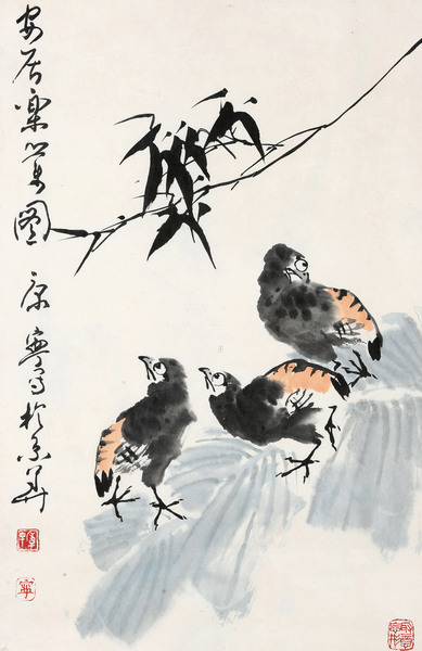  安居乐业 镜心 设色纸本