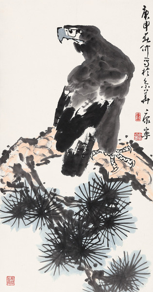  2010年作 松鹰图 立轴 设色纸本