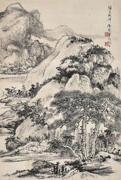  春山图 立轴 水墨纸本