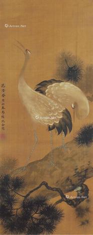 松鹤延年 立轴 绢本
