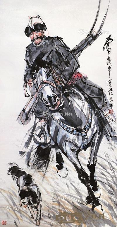 人物 立轴 纸本 177×95cm