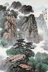  春山翠色图 立轴 纸本