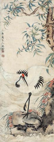  鹤寿图 立轴
