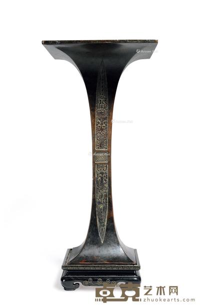  清 瑞兽纹铜觚 高27.2cm