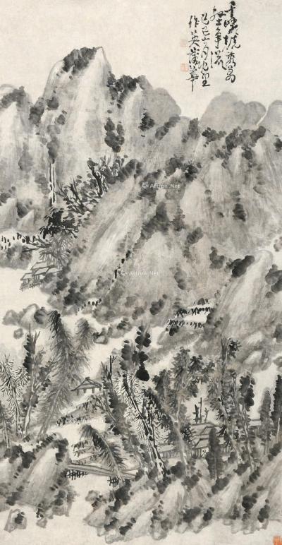  己巳（1869）年作 千岩竞秀 立轴 水墨纸本