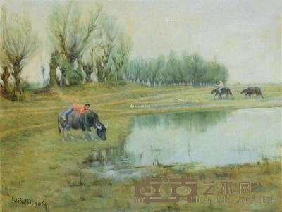 1996年作 风景 布面 油画 46×60cm