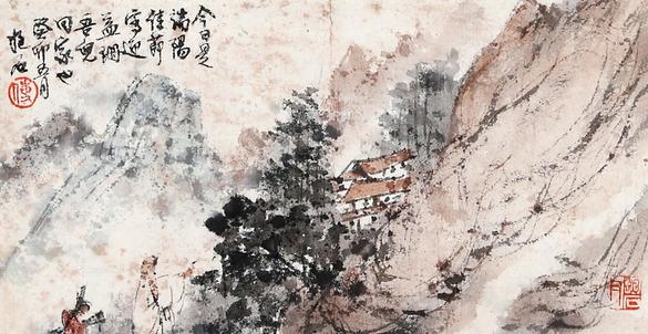  访友图 立轴