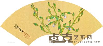 兰芳 扇片 设色金笺 15×46cm