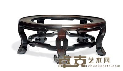  清 五足画缸架 高19cm；直径50cm