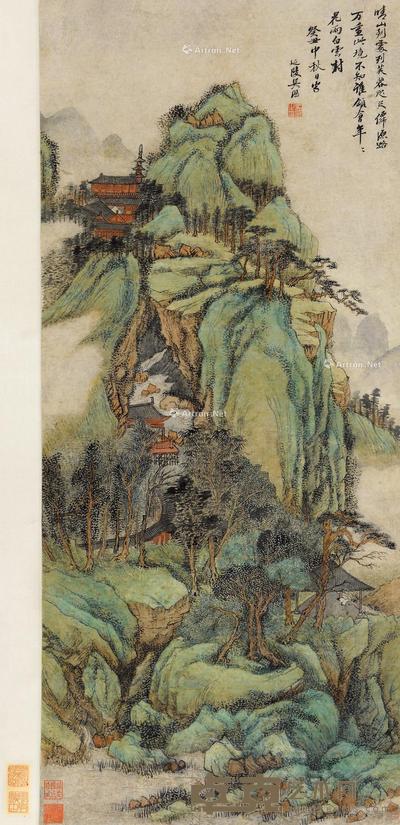 癸丑(1673)年作 晴山万重 立轴 设色纸本 119×52cm