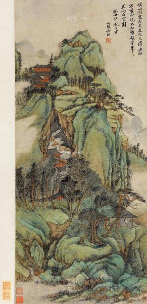  癸丑（1673）年作 晴山万重 立轴 设色纸本