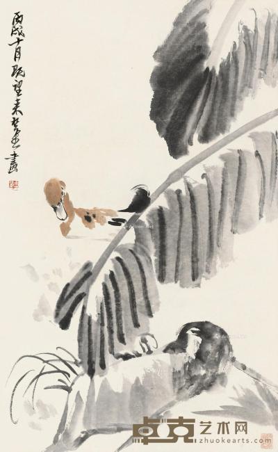  丙戌（1946）年作 春江水暖 立轴 设色纸本 68×42cm
