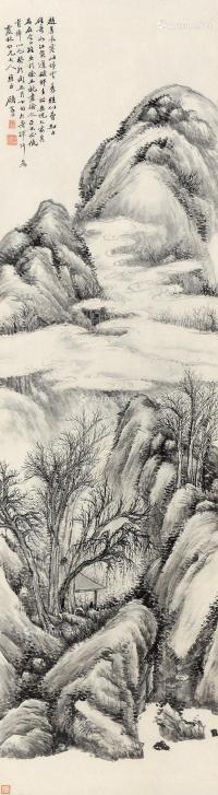 癸卯（1903）年作 茂林山居 立轴 水墨纸本