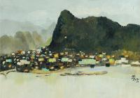  1992年作 桂林山水 布面 油画