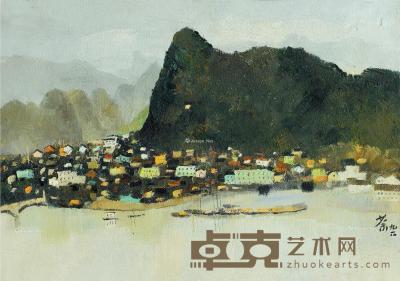  1992年作 桂林山水 布面 油画 31×44.5cm
