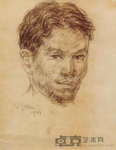  1939年作 素描肖像 纸本 31×24cm