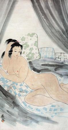  仕女 立轴
